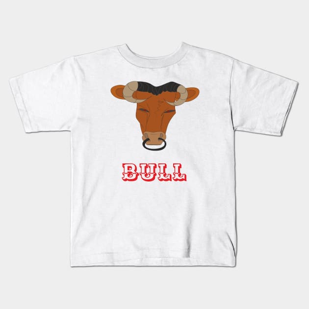 Bull Kids T-Shirt by Alekvik